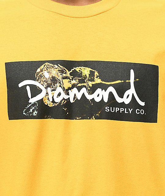 Gold Box Logo - Diamond Supply Co. Gold Rose Box Logo Gold T-Shirt | Zumiez