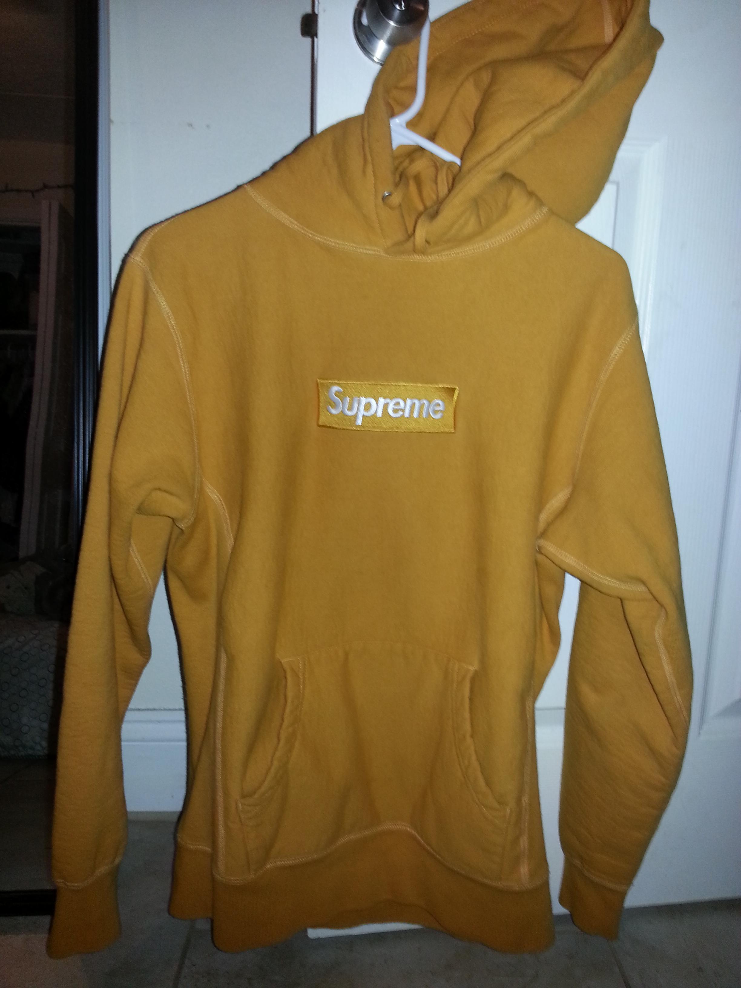 Gold Box Logo - WTT] box logo hoodie mustard/gold 9.5/10 medium for box logo hoodie ...