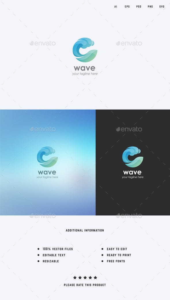 Water Wave Logo - Water Wave Logo Template By Snitovets