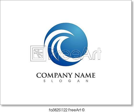 Water Wave Logo - Free art print of Water wave Logo Template. Water Wave symbol