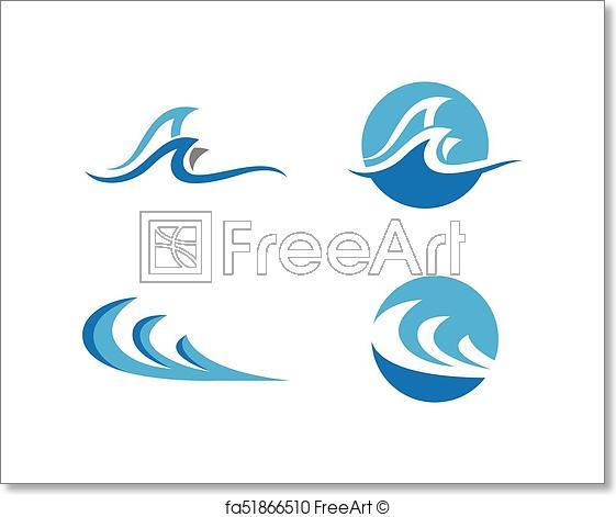 Water Wave Logo - Free art print of Water wave Logo Template. Water Wave symbol