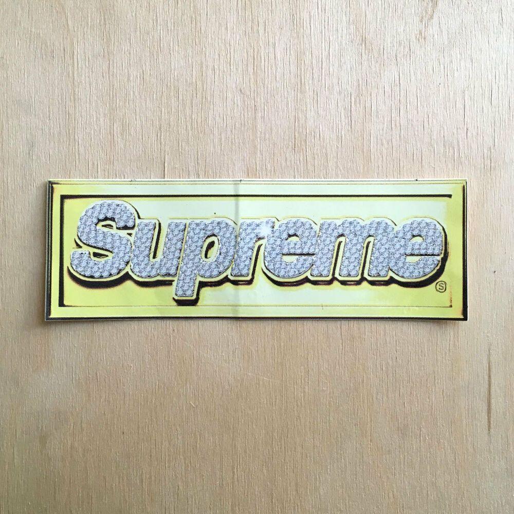 Gold Box Logo - Supreme vinyl sticker decal skateboard bling bogo box logo diamonds ...