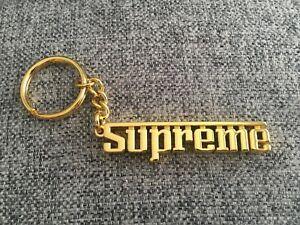 Gold Box Logo - Supreme - Grand Prix Keychain Keyring FW16 Box Logo Metal Gold | eBay