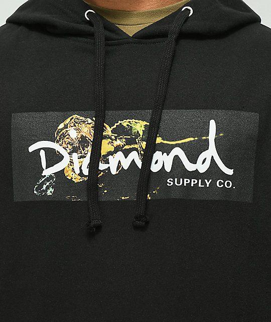 Gold Box Logo - Diamond Supply Co. Rose Gold Box Logo Black Hoodie | Zumiez