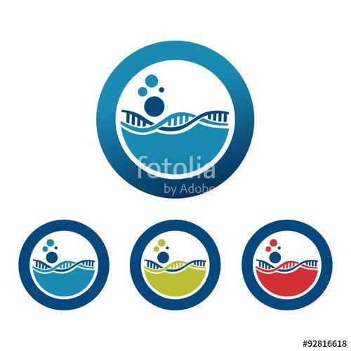 Cell Circle Logo - Blue Cell DNA Vector Logo Template