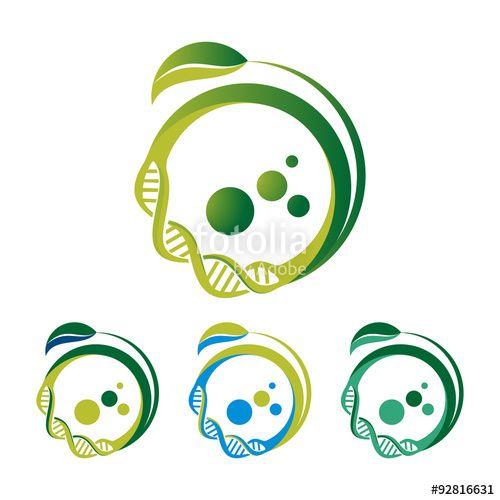 Cell Circle Logo - Green Cell DNA Vector Logo Template