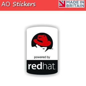Red Linux Logo - 2 5 10 20 RED HAT Linux vinyl logo label sticker badge laptop PC ...