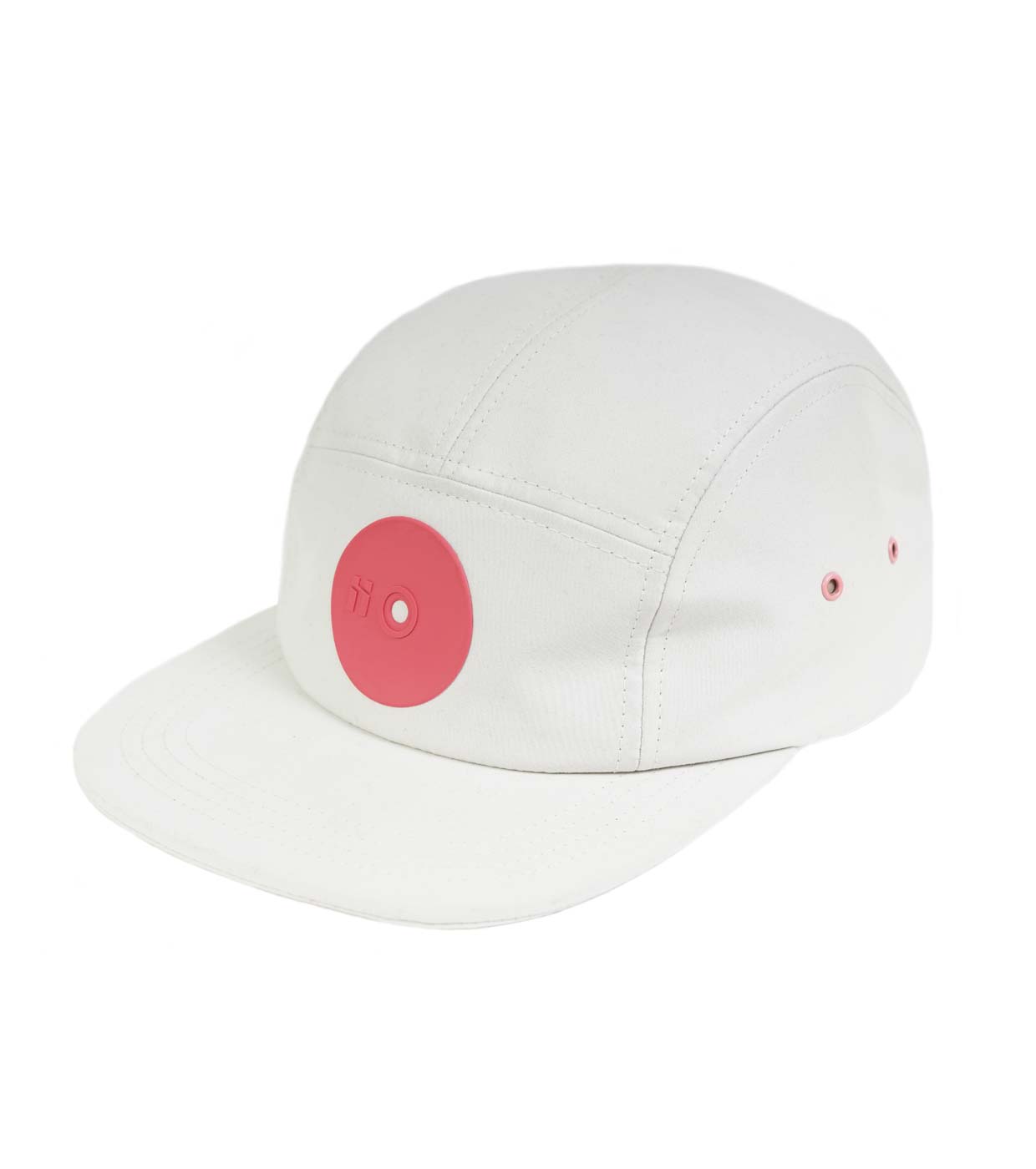 Pink Dot Logo - Mr. Serious fat cap series, Pink dot fat cap. White 5 panel snapback