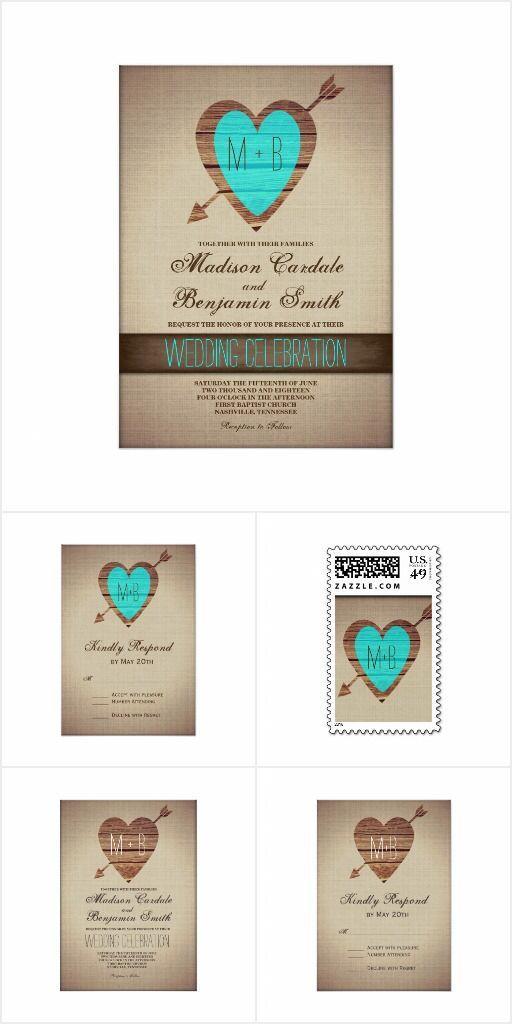 Rustic Wedding L Logo - Arrow Heart Rustic Wedding Invitation Set: Rustic Arrow and Heart