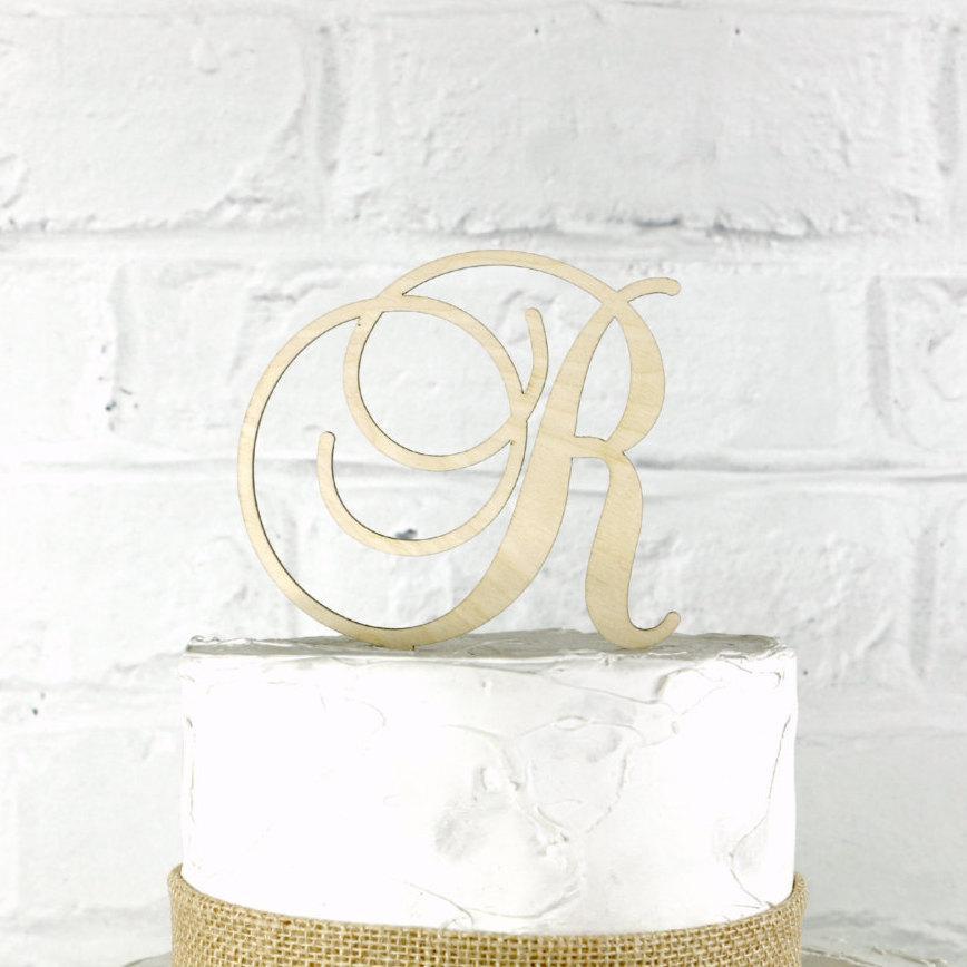 Rustic Wedding L Logo - 4 Inch Rustic Wedding Cake Topper Monogram Personalized In Any ...