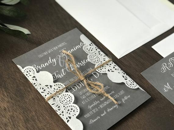 Rustic Wedding L Logo - Chalkboard Wedding Invitation Set Rustic Wedding Invitation | Etsy