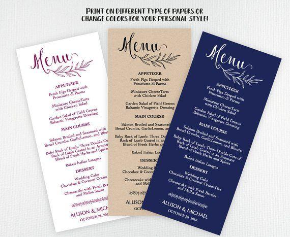 Rustic Wedding L Logo - Rustic Wedding MENU Template, Editable Menu Template, Printable Menu ...