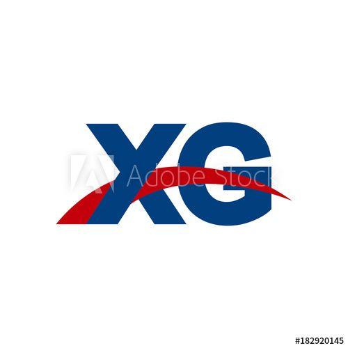 Blue Swoosh Logo - Initial letter XG, overlapping movement swoosh logo, red blue color ...