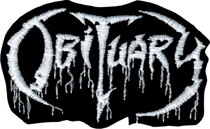 Obituary Logo - Amazon.com: Obituary - Black & White Logo - Embroidered Iron On or ...
