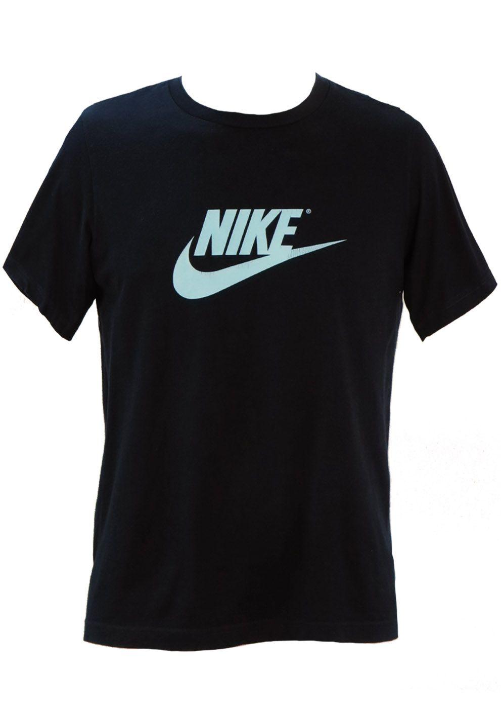 Blue Swoosh Logo - Navy Blue Nike T-Shirt with Light Blue Swoosh Logo – S/M – Reign Vintage