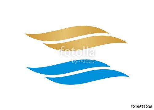 Blue Swoosh Logo - Blue waves swoosh logo. Swoosh vector wave