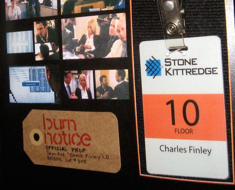 Burn Notice Logo - Burn Notice shadowbox #1 - Chuck Finley ID badge - Carlos Gonzalez