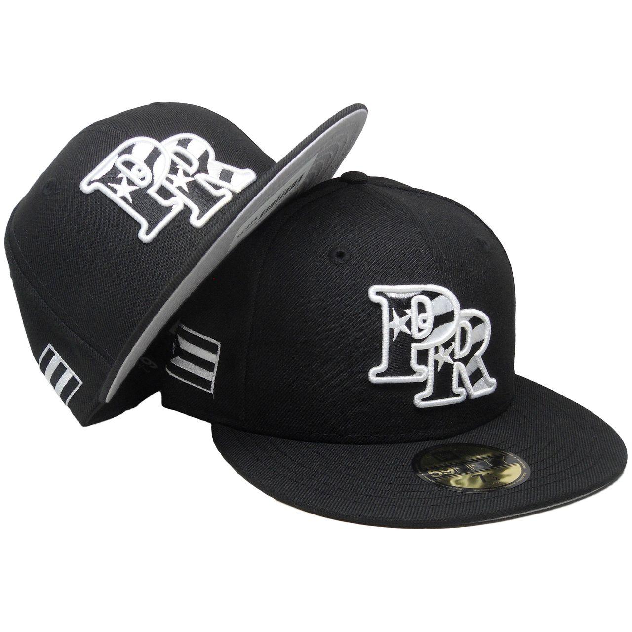 Red Black and White C Logo - Puerto Rico New Era Custom Flag Logo 59Fifty Fitted, White