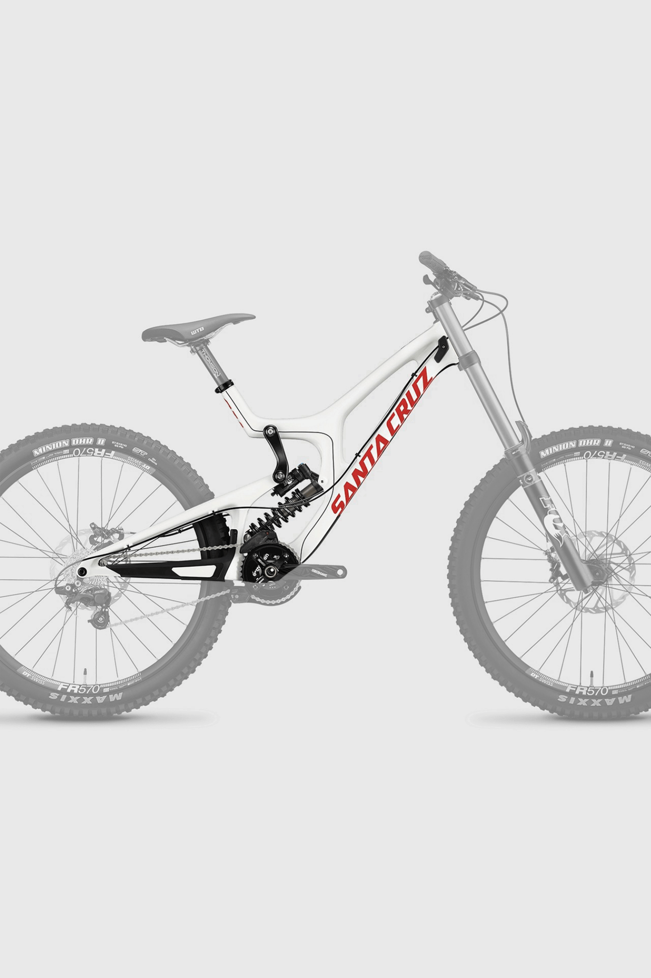 Red Black and White C Logo - Santa Cruz V10 Carbon C Frame White Red. Stif Mountain Bikes