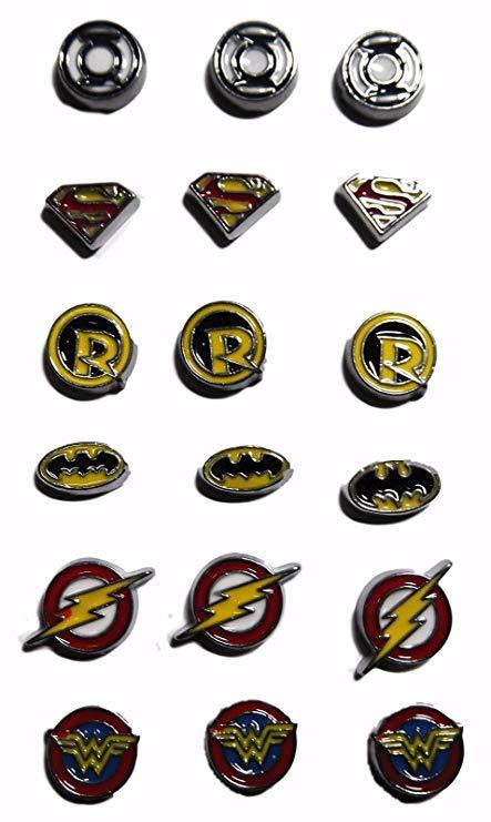 DC Hero Logo - DC Comics Super Hero Logos Set of 18 Charms 3 each of 6