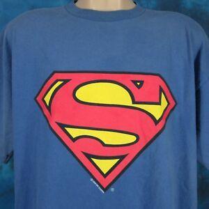DC Hero Logo - Vintage 90s SUPERMAN DC COMICS FADED T Shirt XL XXL Movie Super Hero