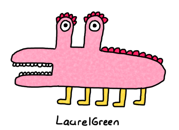 Crocodile with Pink Logo - Pink Crocodile - Doodle Per Diem