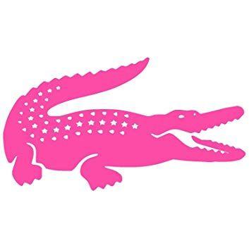 Crocodile with Pink Logo - ttdecals LACOSTE CROCODILE Vinyl Decal Stickers 12 x