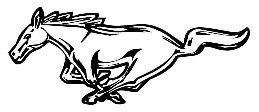 Black and White Mustang Logo - Mustang Logo Decal Sticker