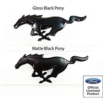 Black and White Mustang Logo - Ford Mustang Running Horse Emblem Badge Gloss