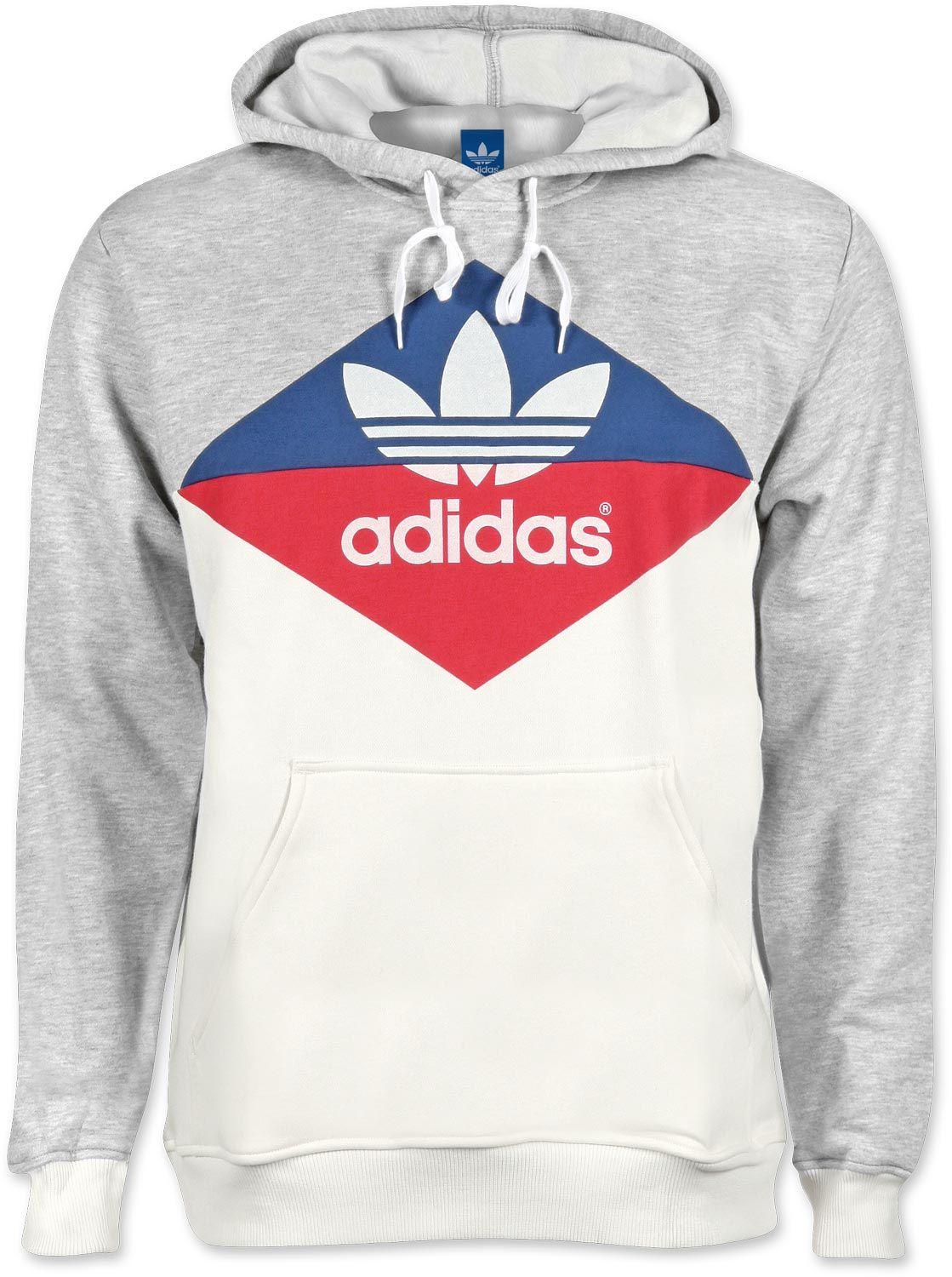 Blue and Red Adidas Logo - adidas Logo hoodie white blue red