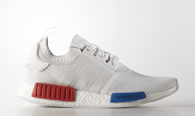 Blue and Red Adidas Logo - adidas NMD White Blue Red | SneakerFiles