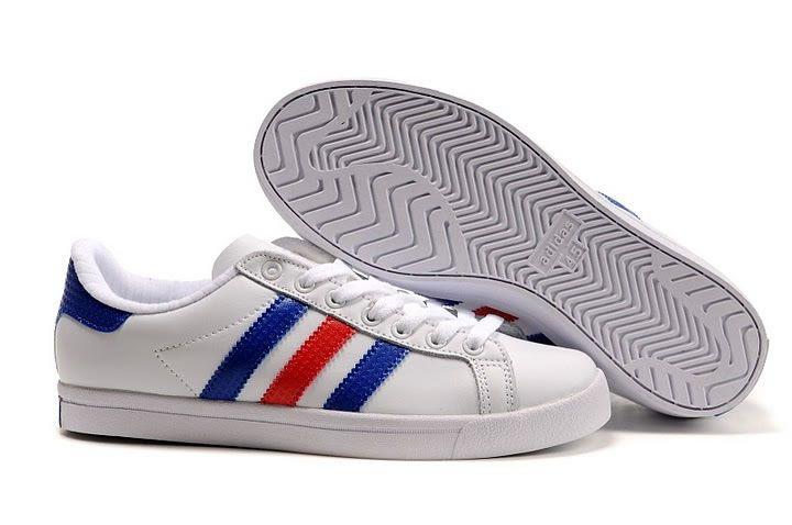 Blue and Red Adidas Logo - Women's Adidas Clover Court Star Shoes White Blue Red 8OBY234 ...