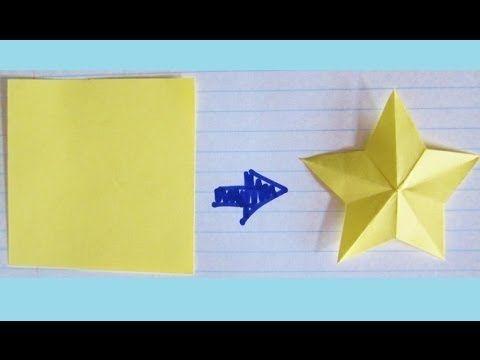 Looking Square Blue Yellow Stars Logo - How to Cut a Star with ONE CUT from a Square