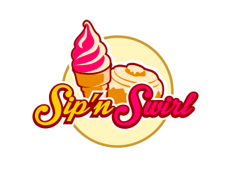 Swirl Ice Cream Logo - Sip n Swirl logo design