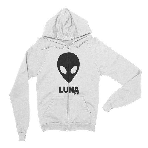 Alien Head Logo - Luna Alien Head Logo Zip Hoodie