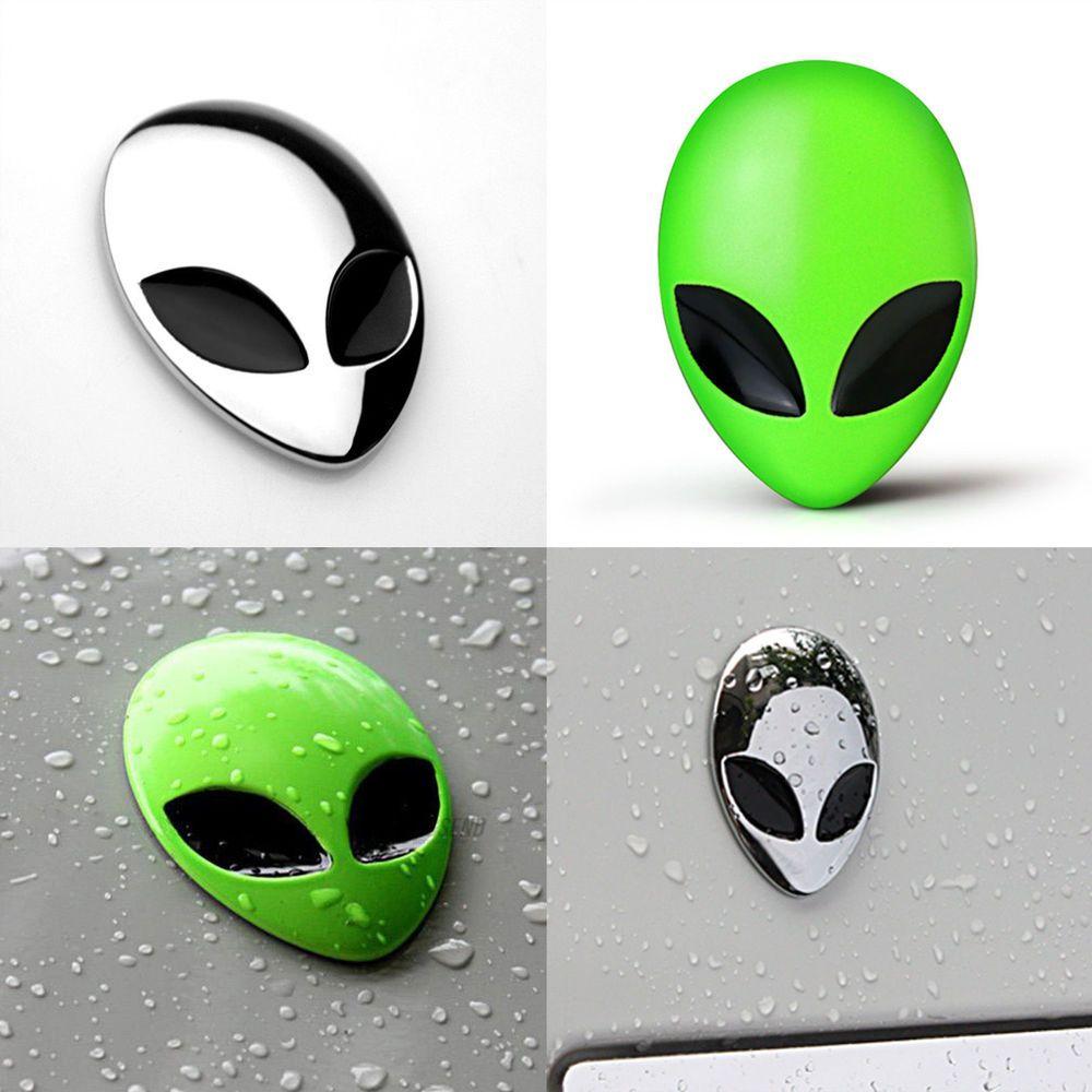 Alien Head Logo - Full Metal Alienware Alien Head Logo Motorcycle Sticker Badge Emblem ...