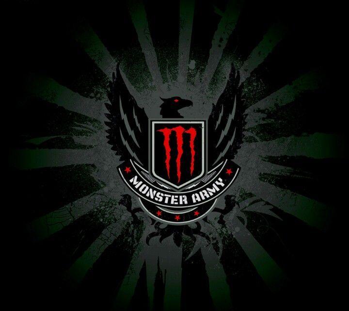 Red Monster Energy Logo - Monster army red. Hunter's awesome bord. Monster