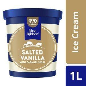 Swirl Ice Cream Logo - Blue Ribbon Salted Vanilla with Caramel Swirl Ice Cream | Coles Online