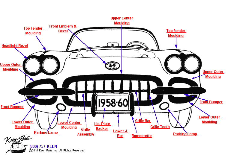 1960 Corvette Logo - Keen Corvette Parts Diagrams