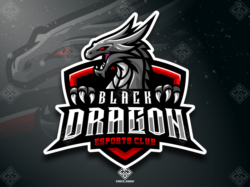 Black Dragon Logo - FOR SALE) Dragon (Black Version) eSports Mascot Logo