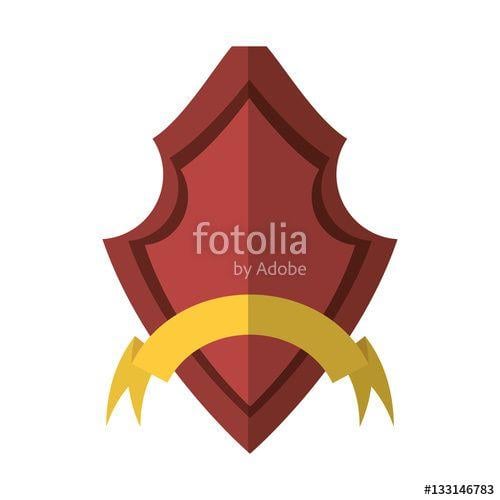 Security Red Shield Logo - red shield security ribbon label shadow vector illustration eps 10