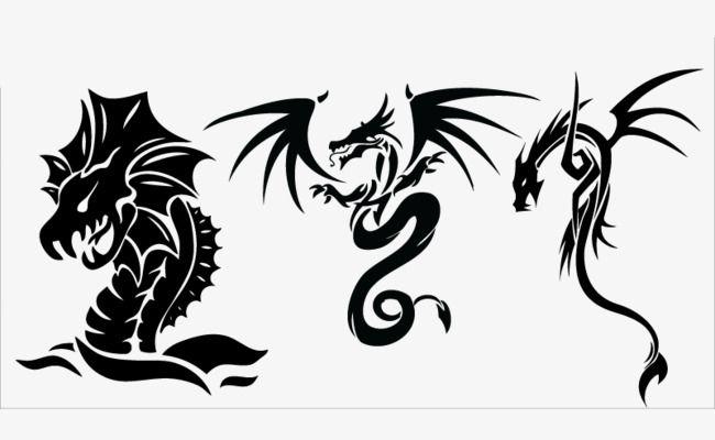 Black Dragon Logo - Rune Dragon Logo, Black, Dragon, Totem PNG and PSD File for Free