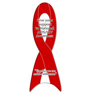 Red Ribbon Bookmark Logo - BMR-61 AiDS / HIV Awareness Red Ribbon Bookmark