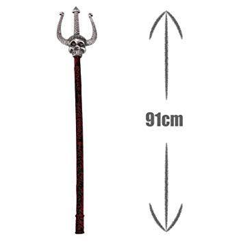 Trident Staf Logo - 91cm Skull Fork Weapon Staff Trident Viking Gothic Medieval Fancy ...