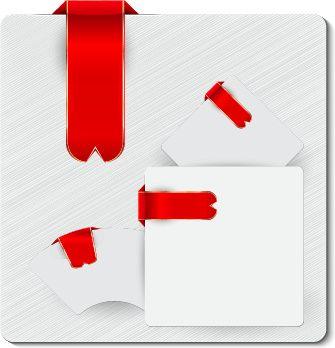 Red Ribbon Bookmark Logo - Creative red ribbons bookmarks vector set Free vector