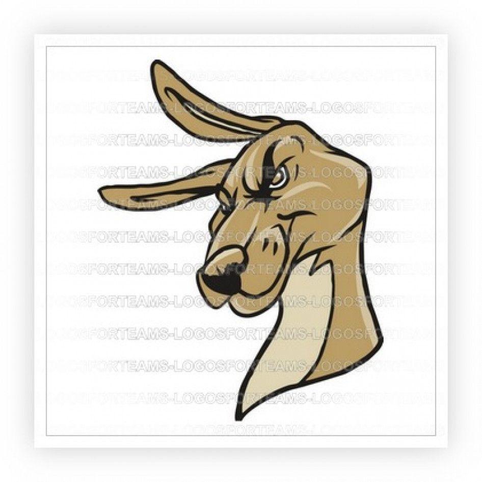 Kangaroo Mascot Logo - Mascot Logo Part of a Kangaroo Head Graphic In Color