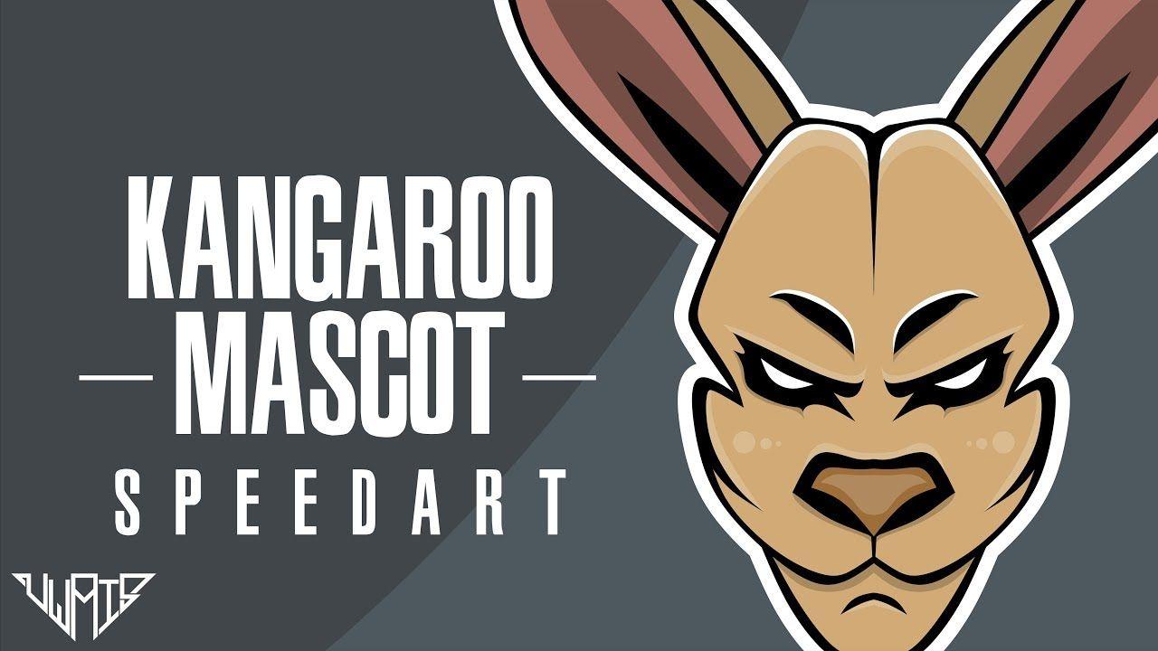 Kangaroo Mascot Logo - Kangaroo Mascot Speedart | esport logo - YouTube