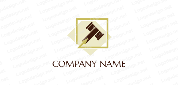 Inside in a Square Logo - gavel inside line arrow forming square | Logo Template by LogoDesign.net