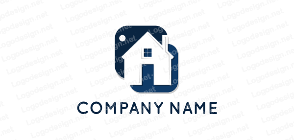 Inside in a Square Logo - house with door and window inside square | Logo Template by ...