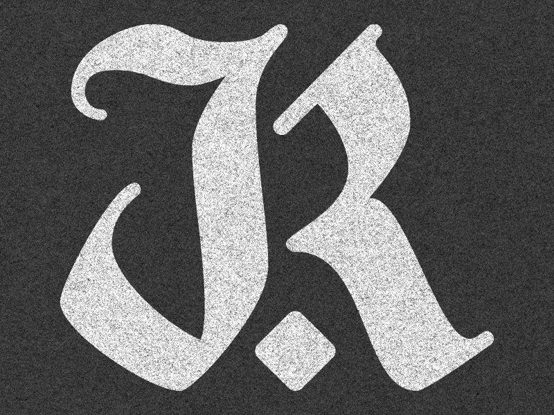 Black Letter I Logo - Blackletter 'JR' Monogram
